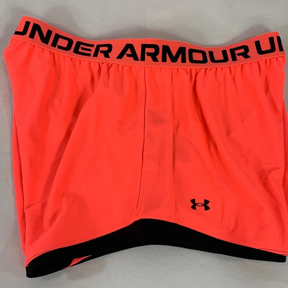 Under Armour Women's UA Play Up 2.0 Shorts Size Large 1362517 Brilliance Pink - Picture 2 of 10